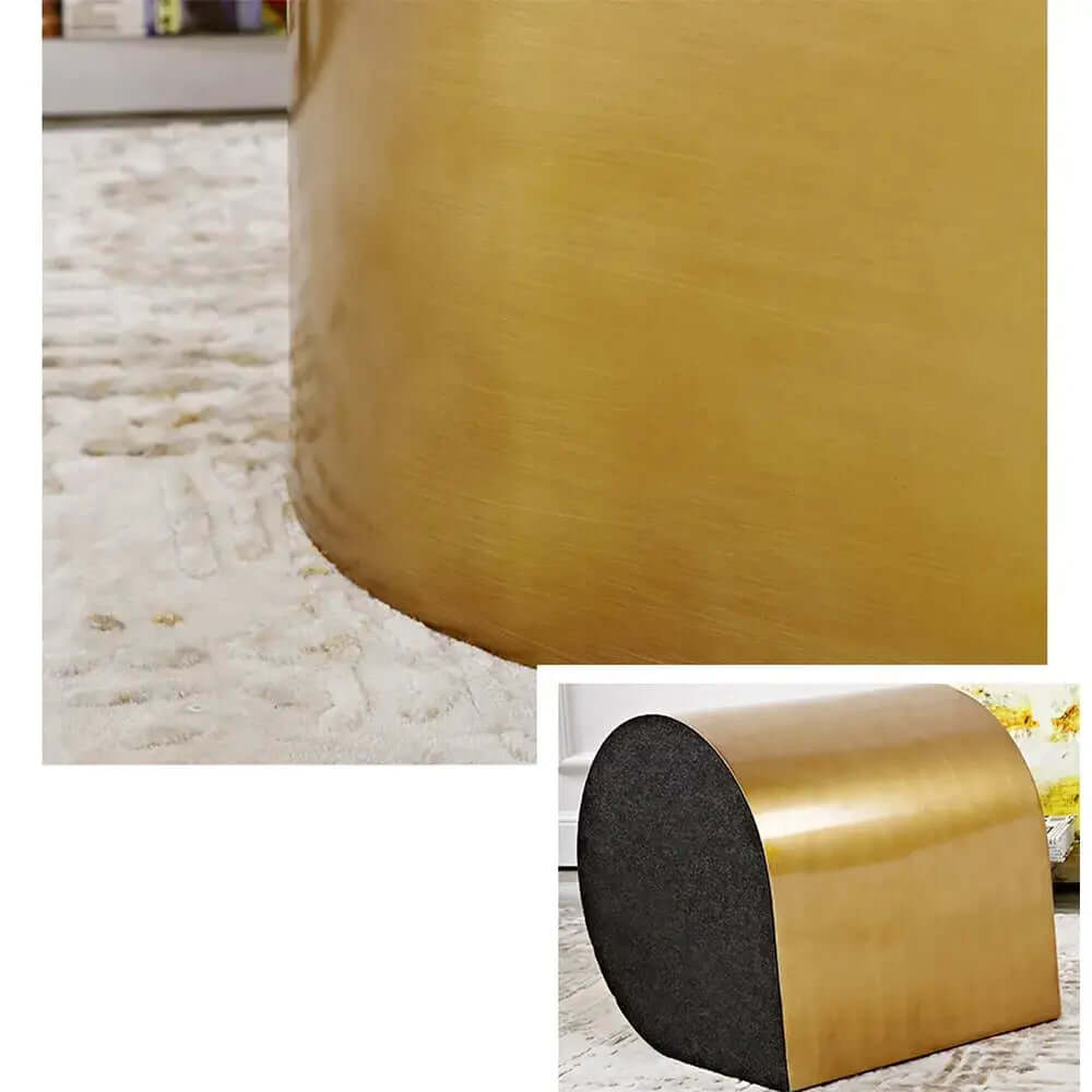 Postmodern Brushed Gold Water Drop Metal Side Table