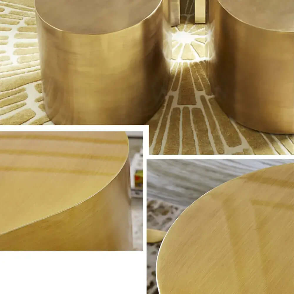 Postmodern Brushed Gold Water Drop Metal Side Table