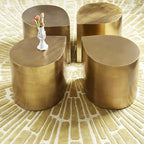 Postmodern Brushed Gold Water Drop Metal Side Table