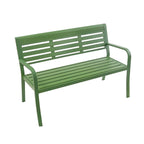 Powder-Coated Metal Outdoor Bench in Earth Tones with Back or Backless