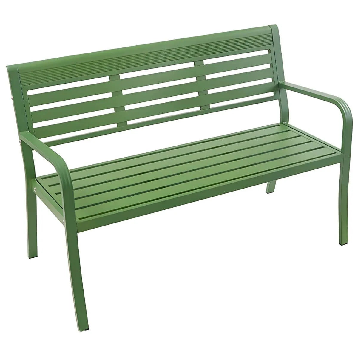 Powder-Coated Metal Outdoor Bench in Earth Tones with Back or Backless