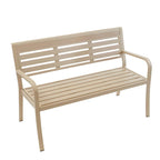 Powder-Coated Metal Outdoor Bench in Earth Tones with Back or Backless