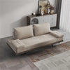MidCentury Modern Ausziehbares Sofabett Khaki Holz Konvertierbares Schlauchsofa Baumwolle & Leinen