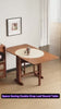 Brown Sintered Stone Round Dining Table With Drop Leaf
