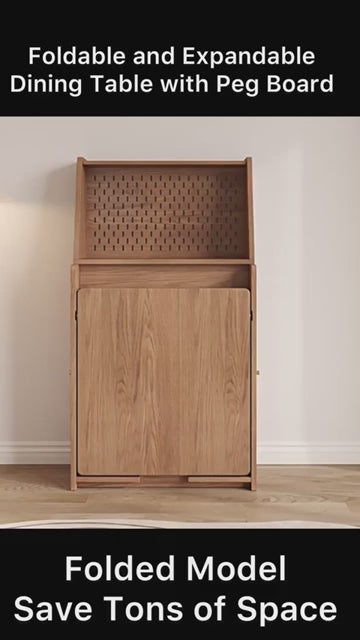 Solid Wood Space-Saving Dining Table, Natural Color