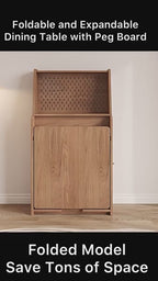 Solid Wood Space-Saving Dining Table, Natural Color