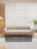 Three-Seater Upholstered Sleeper Sofa Retractable Solid Wood Frame