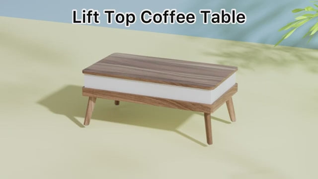 Walnut Lift-Top Coffee Table With Hidden Storage
