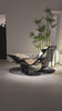 Vintage Chaise Lounge Chair in Cane Wood Black