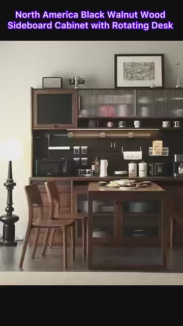 Black Walnut Sideboard With Rotating Desk Feature