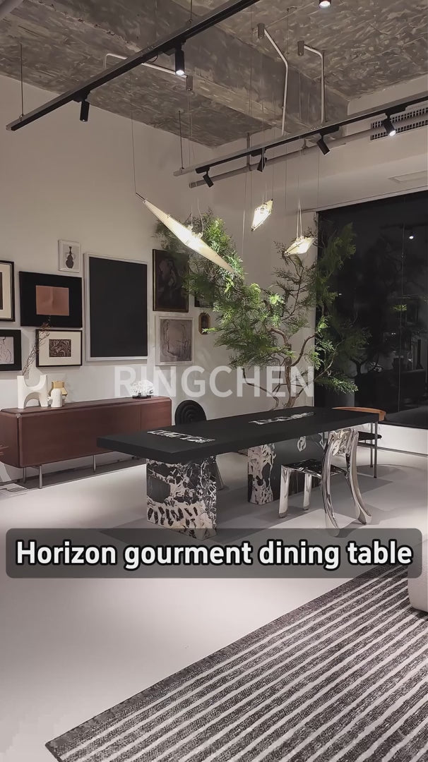 Horizon Gourment Dining Table with Marble Legs