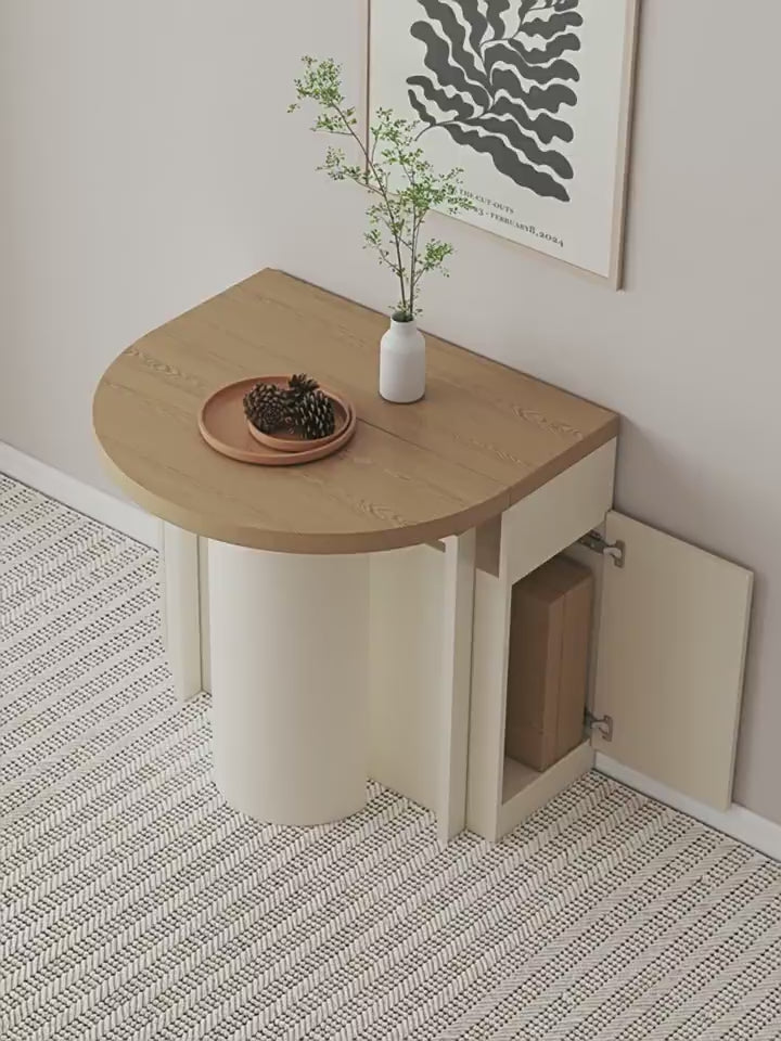 Moderner minimalistischer ausziehbarer Esstisch und Stuhlset