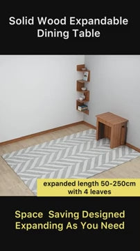 Walnut Extendable Solid Wood Dining Table 50-250cm