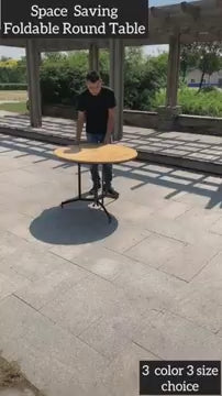 Modern Folding Table, Light Yellow, Space-Saving Design