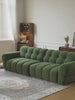 101.18" Smart Electric Reclining Sofa–Extendable Green Microfiber Velvet Couch