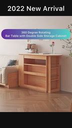 360-Degree Rotating Bar Table With Marble Top