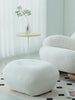 Fauteuil à bascule Nordic Blanc/Gris/Rose Boucle Sherpa avec base en bois massif