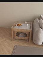 Space-Saving Nesting Side Tables with Brake Casters and Open Cabinet Storage