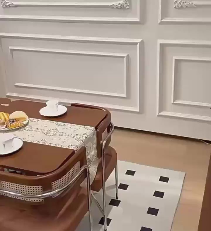 Chic Scandinavian-Inspired Folding Dining Table with Ample Storage - Elevate Your Home Aesthetics