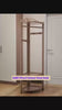Walnut Solid Wood Corner Coat Rack with Adjustable Shelf
