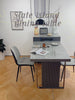 Slate Island Extendable Dining Table with Storage Cabinet Integrated