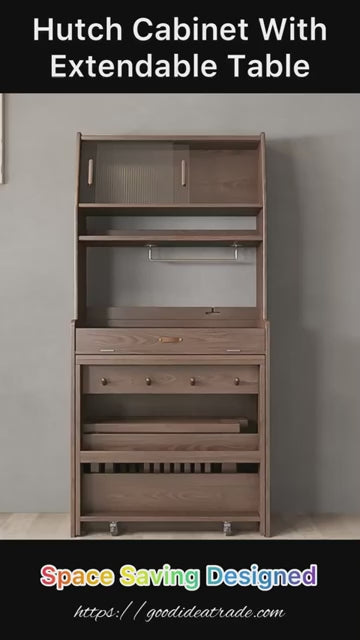 Walnut Solid Oak Extendable Table With Storage