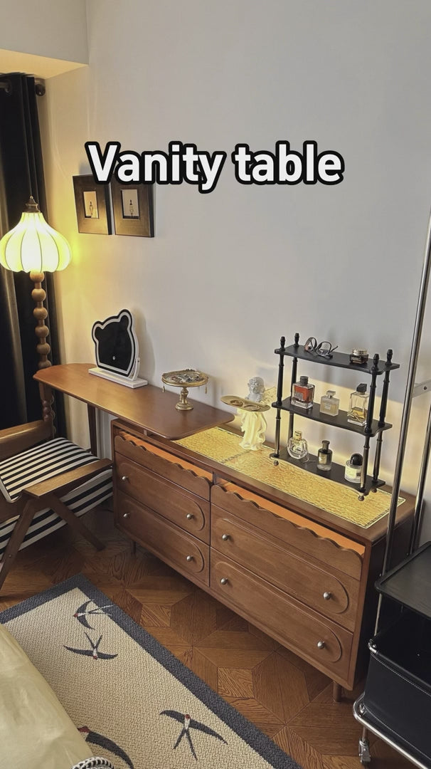 Expandable Solid Wood Makeup Table Organizer