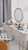 Modern White Makeup Vanity Table with LED Lighted Mirror & Cabinet