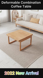 Massivholz Platzsparender Couchtisch-Set, Naturfinish