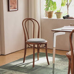 French Vintage Wood Dining Chair Series With Beech Frame and Double-Ring Back