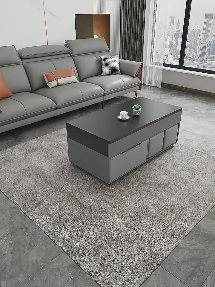 Practical and Chic Gray Lift Tables for Optimal Space Efficiency