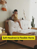 Wooden Kid Bed with Cow Design,Safety Rail & Soft Headrest