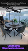 Grey Rock Slab Dining Table Set With 4 Chairs, Size S