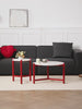 Vibrant Red & Elegant Terrazzo Round Side Table - Modern Minimalist Design