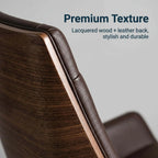 Prime Executive Office Chair with Leather Backrest and Wood Accents