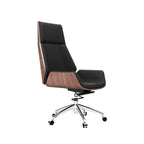 Prime Executive Office Chair with Leather Backrest and Wood Accents Main Product Image