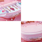 Princess Carriage Kids Vanity Set with Mirror & Makeup Kit – Pink Plastic