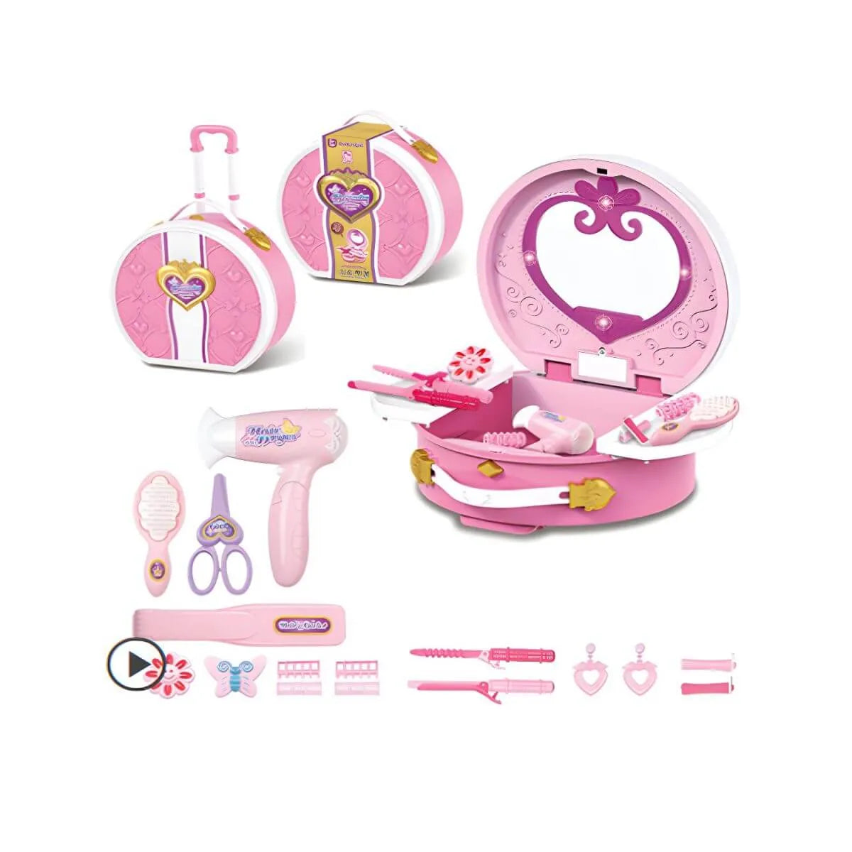 Princess Kids Makeup Vanity with Mirror – Plastic Portable Dressing Table