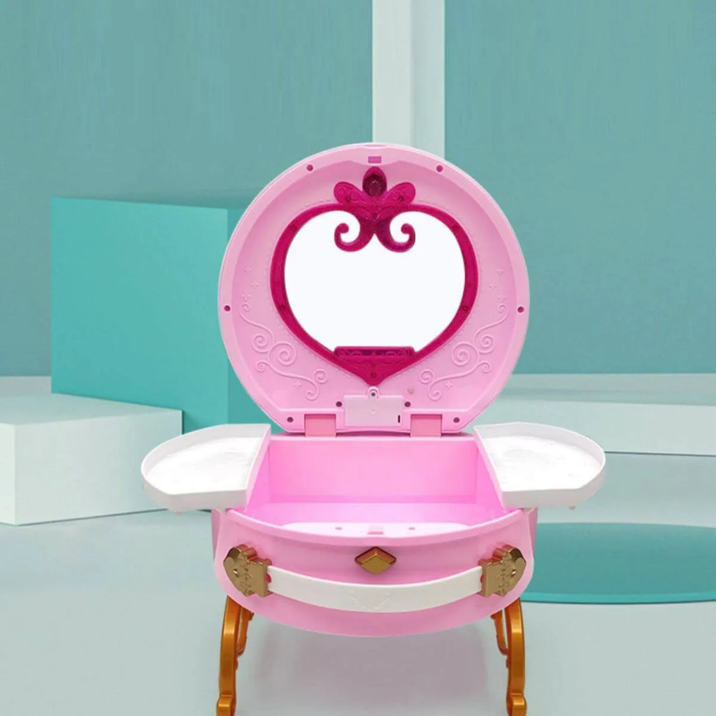Princess Kids Makeup Vanity with Mirror – Plastic Portable Dressing Table