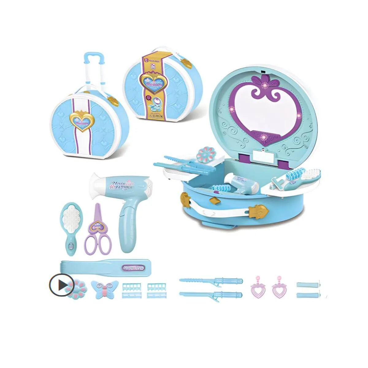 Princess Kids Makeup Vanity with Mirror – Plastic Portable Dressing Table