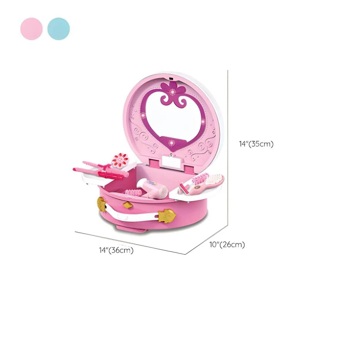Princess Kids Makeup Vanity with Mirror – Plastic Portable Dressing Table Dimensions