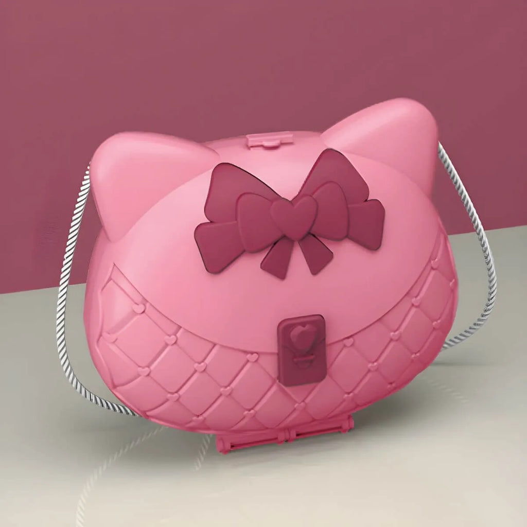 Princess-Themed Folding Kids Makeup Vanity with Mirror & 18-Piece Accessory Set