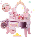 Princess-Themed Kids Makeup Vanity Set with Mirror and Chair