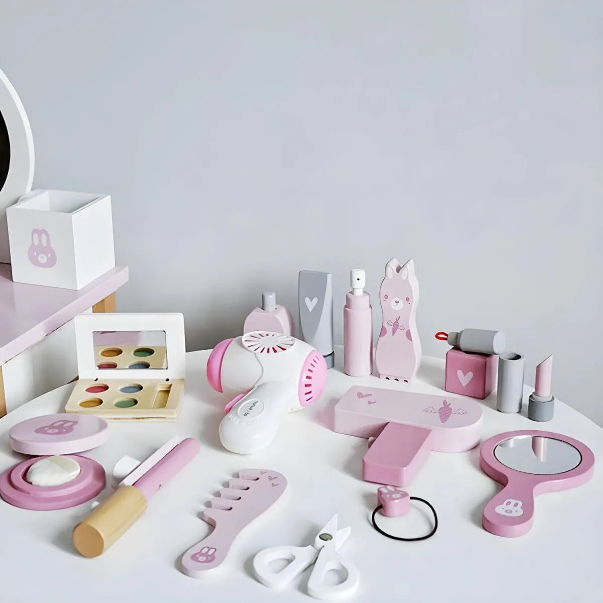 Princess-Themed Kids Makeup Vanity Set with Mirror and Chair