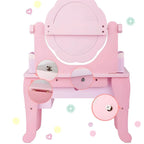 Princess-Themed Kids Makeup Vanity Set with Mirror and Chair