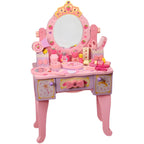 Princess-Themed Kids Makeup Vanity Set with Mirror and Chair