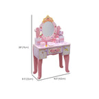 Princess-Themed Kids Makeup Vanity Set with Mirror and Chair Dimensions