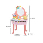 Princess-Themed Kids Makeup Vanity Set with Mirror and Chair Dimensions