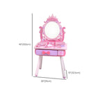 Princess-Themed Kids Makeup Vanity Set with Mirror and Chair Dimensions