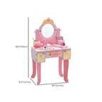 Princess-Themed Kids Makeup Vanity Set with Mirror and Chair Dimensions